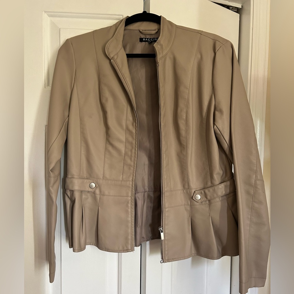 New leather jacket. Beige